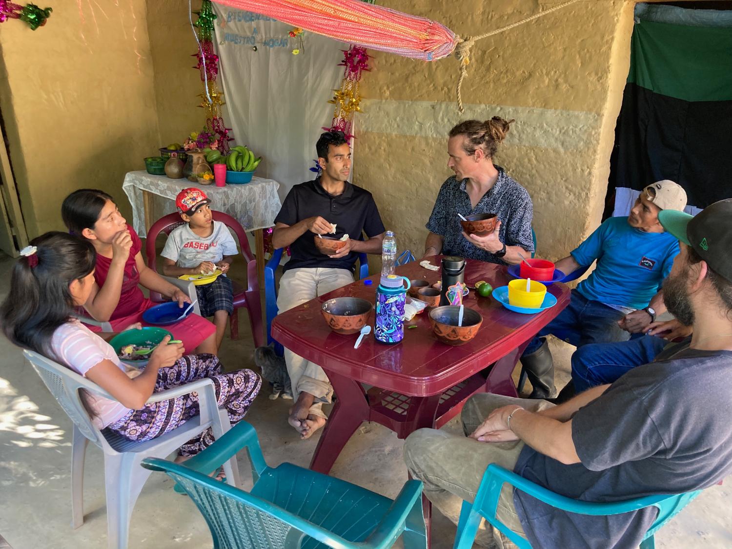 Eating with family in Nicaragua